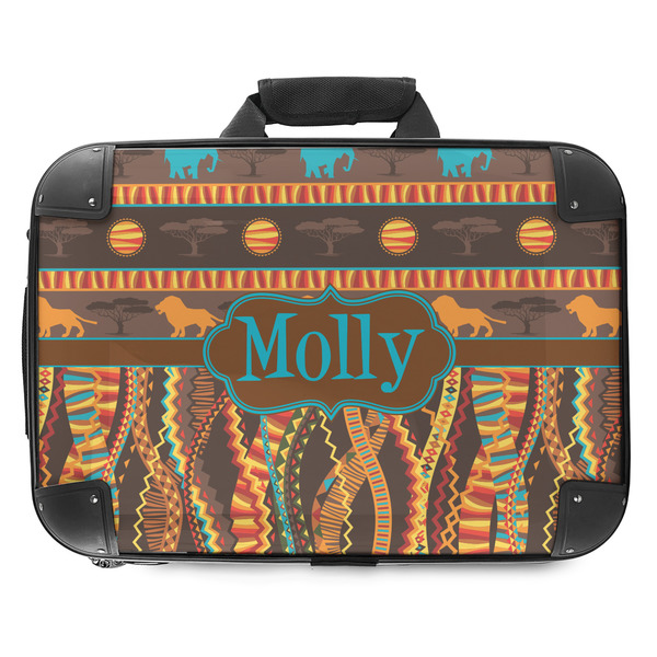 Custom African Lions & Elephants Hard Shell Briefcase - 18" (Personalized)