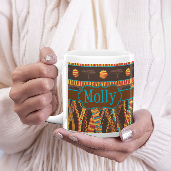 African Lions & Elephants 20oz Coffee Mug - LIFESTYLE