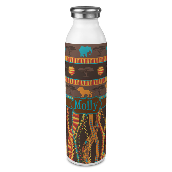 Custom African Lions & Elephants 20oz Stainless Steel Water Bottle - Full Print (Personalized)