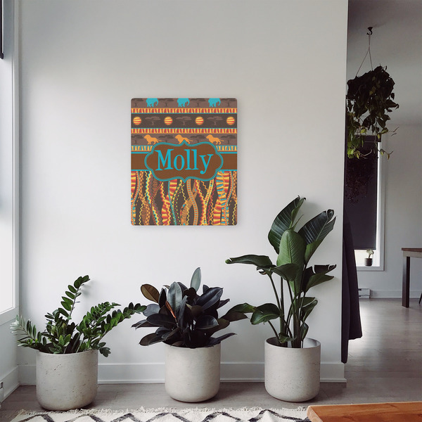 African Lions & Elephants 20x24 - Canvas Print - In Context