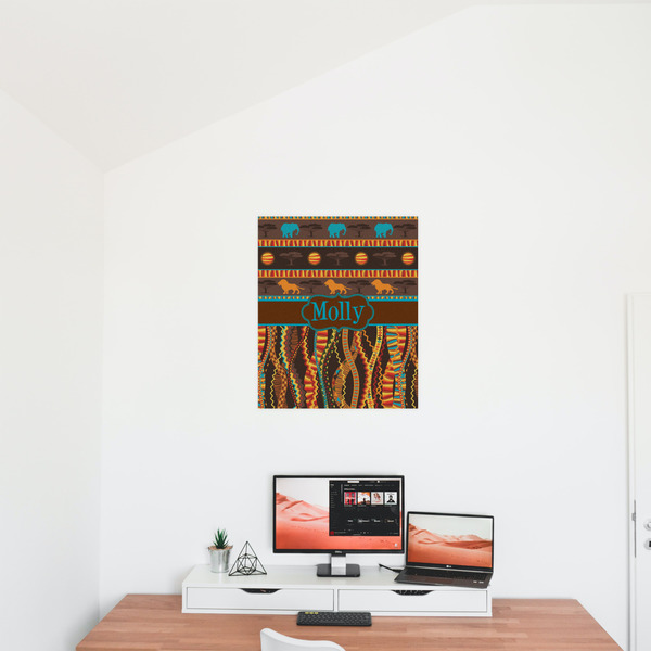 African Lions & Elephants 20x24 - Matte Poster - On the Wall