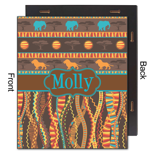 African Lions & Elephants 20x24 Wood Print - Front & Back View