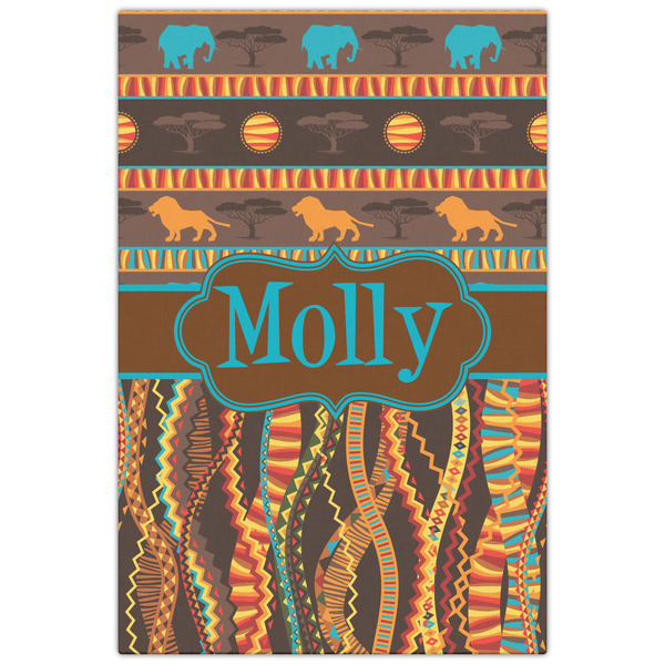 African Lions & Elephants 20x30 - Canvas Print - Front View