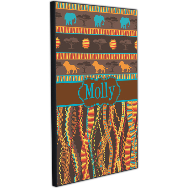 African Lions & Elephants 20x30 Wood Print - Angle View