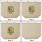 African Lions & Elephants 3 Reusable Cotton Grocery Bags - Front & Back View