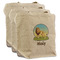 African Lions & Elephants 3 Reusable Cotton Grocery Bags - Front View