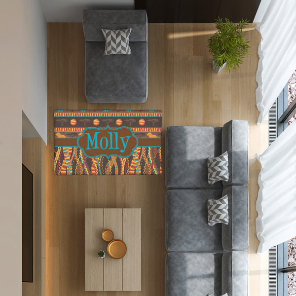 African Lions & Elephants 3'x5' Indoor Area Rugs - IN CONTEXT