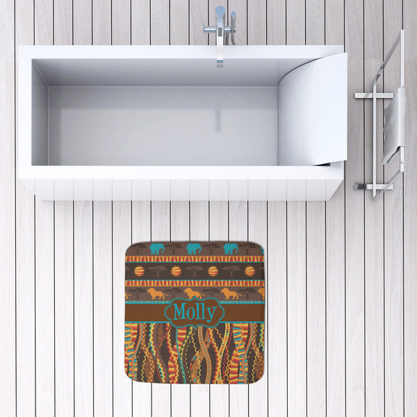 African Lions & Elephants 48x48 Foam Memory Mat - LIFESTYLE