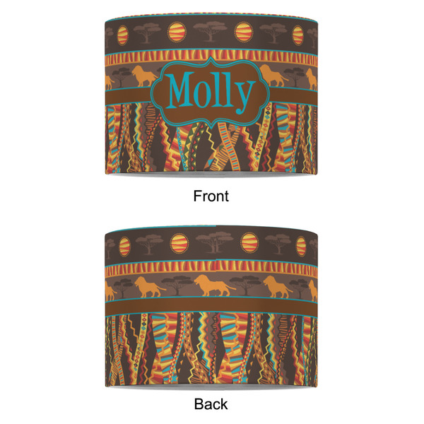 African Lions & Elephants 8" Drum Lampshade - APPROVAL (Fabric)