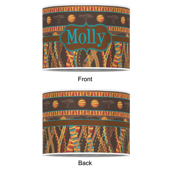 African Lions & Elephants 8" Drum Lampshade - APPROVAL (Poly Film)