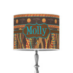 African Lions & Elephants 8" Drum Lamp Shade - Poly-film (Personalized)