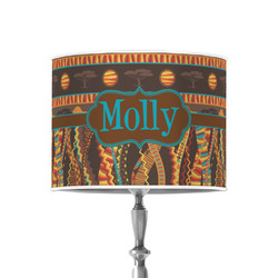 African Lions & Elephants 8" Drum Lamp Shade - Poly-film (Personalized)