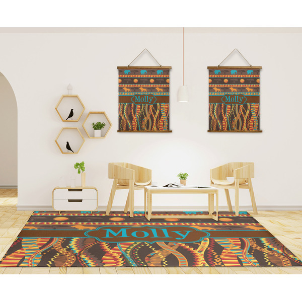 African Lions & Elephants 8'x10' Indoor Area Rugs - IN CONTEXT