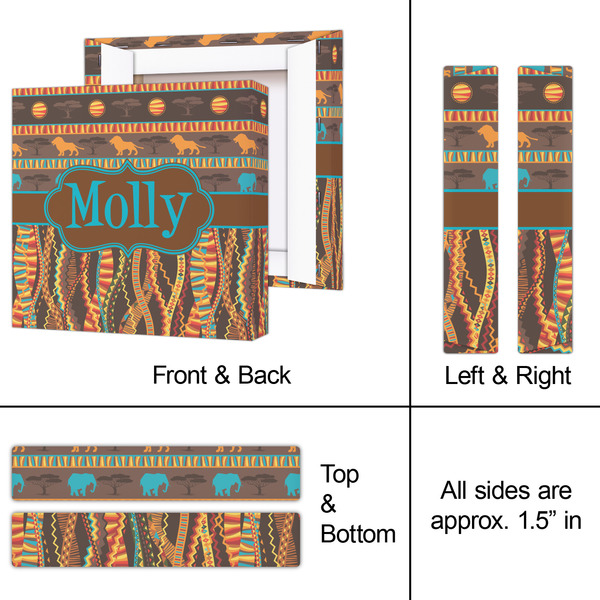 African Lions & Elephants 8x8 - Canvas Print - Approval