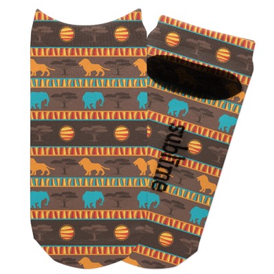 African Lions & Elephants Adult Ankle Socks (Personalized)