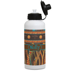 African Lions & Elephants Water Bottles - Aluminum - 20 oz - White (Personalized)