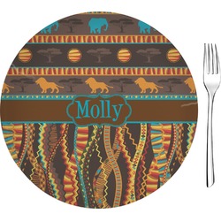 African Lions & Elephants 8" Glass Appetizer / Dessert Plates - Single or Set (Personalized)