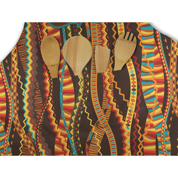 African Lions & Elephants Apron - Pocket Detail with Props