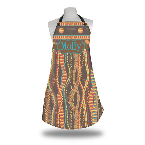 Custom African Lions & Elephants Apron w/ Name or Text