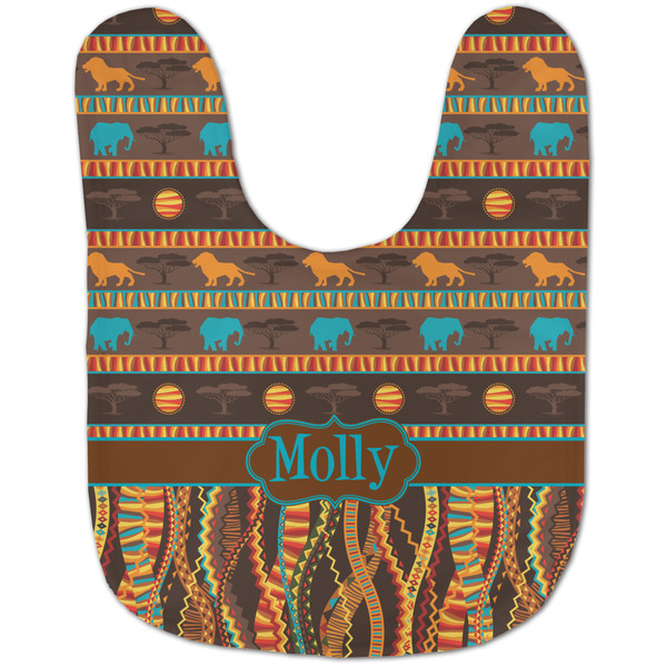 African Lions & Elephants Baby Bib - AFT flat
