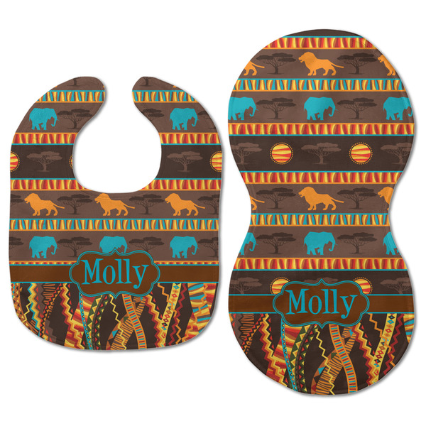 African Lions & Elephants Baby Bib & Burp Set - Approval (new bib & burp)