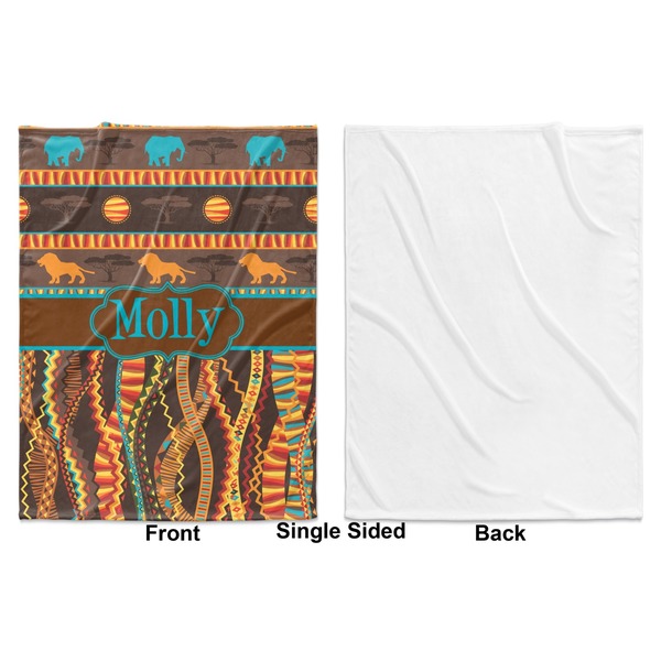 African Lions & Elephants Baby Blanket (Single Side - Printed Front, White Back)