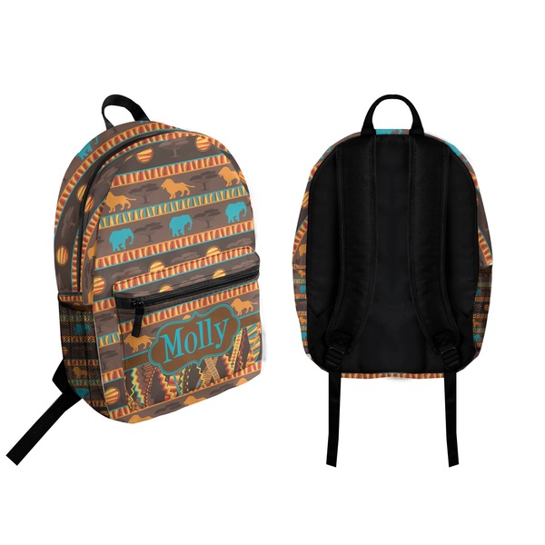 African Lions & Elephants Backpack front and back - Apvl