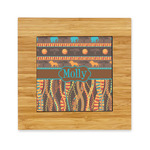 African Lions & Elephants Bamboo Trivet with Ceramic Tile Insert (Personalized)