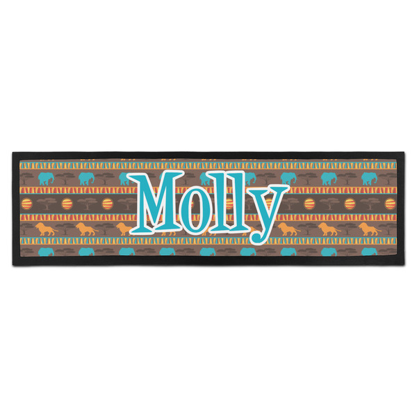 Custom African Lions & Elephants Bar Mat - Large (Personalized)