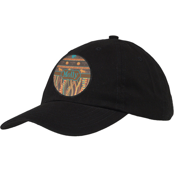 Custom African Lions & Elephants Baseball Cap - Black (Personalized)