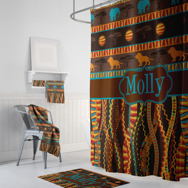 African Lions & Elephants Bath Towel Sets - 3-piece - In Context