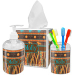 African Lions & Elephants Acrylic Bathroom Accessories Set w/ Name or Text