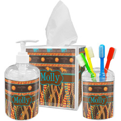 African Lions & Elephants Acrylic Bathroom Accessories Set w/ Name or Text