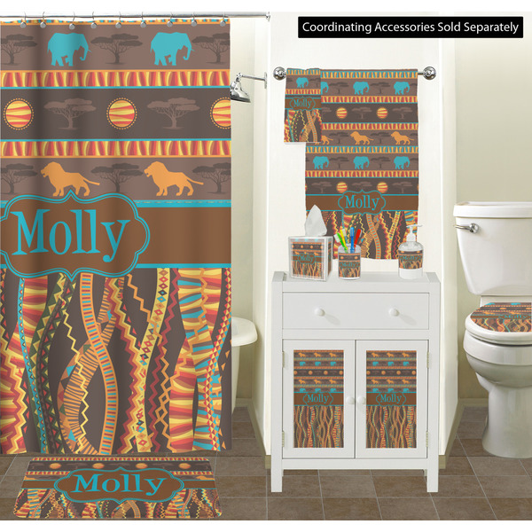 African Lions & Elephants Bathroom Scene