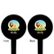 African Lions & Elephants Black Plastic 4" Food Pick - Round - Double Sided - Front & Back