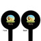 African Lions & Elephants Black Plastic 6" Food Pick - Round - Double Sided - Front & Back
