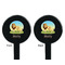 African Lions & Elephants Black Plastic 7" Stir Stick - Double Sided - Round - Front & Back