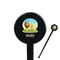 African Lions & Elephants 7" Round Plastic Stir Sticks - Black - Double Sided (Personalized)