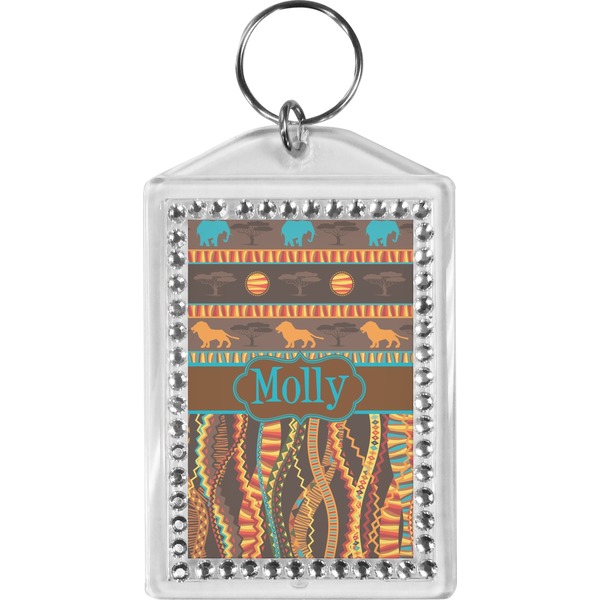 Custom African Lions & Elephants Bling Keychain (Personalized)