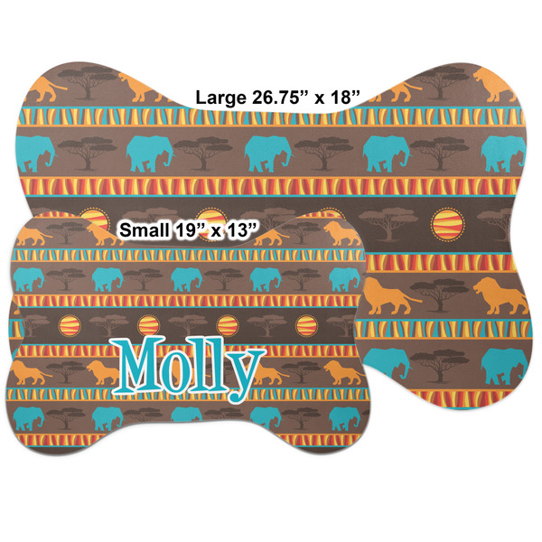 African Lions & Elephants Bone Shaped Mat Comparison