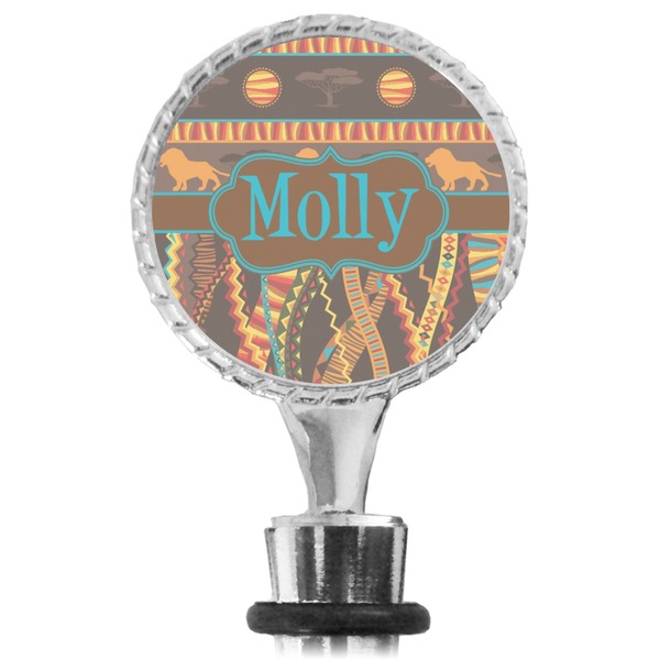 African Lions & Elephants Bottle Stopper Main View