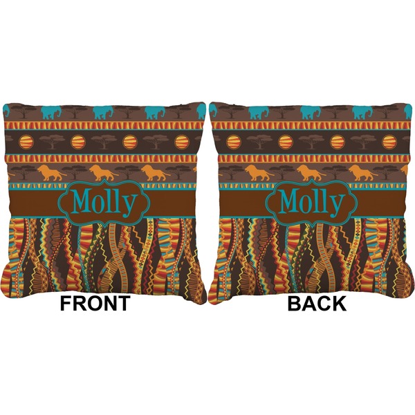 African Lions & Elephants Burlap Pillow Approval