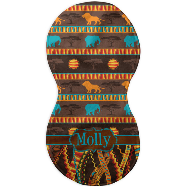 African Lions & Elephants Burp Peanut Shaped Flat