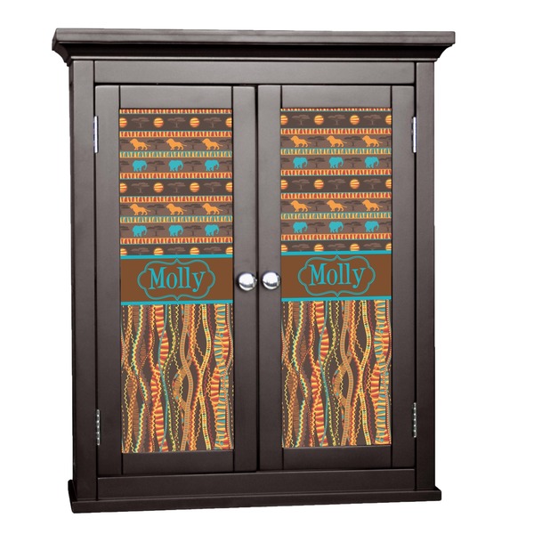 Custom African Lions & Elephants Cabinet Decal - Large (Personalized)