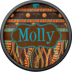 African Lions & Elephants Cabinet Knob (Black) (Personalized)