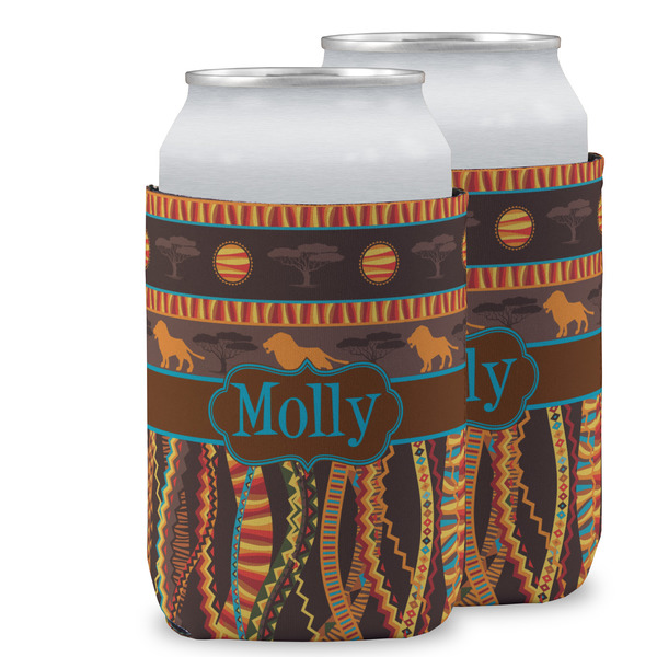 Custom African Lions & Elephants Can Cooler (12 oz) w/ Name or Text