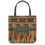 African Lions & Elephants Canvas Tote Bag - Small - 13"x13" (Personalized)