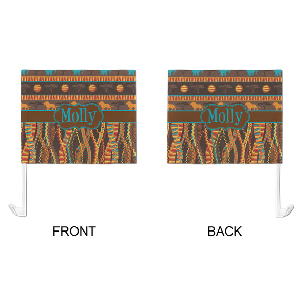 African Lions & Elephants Car Flag - Large - APPROVAL