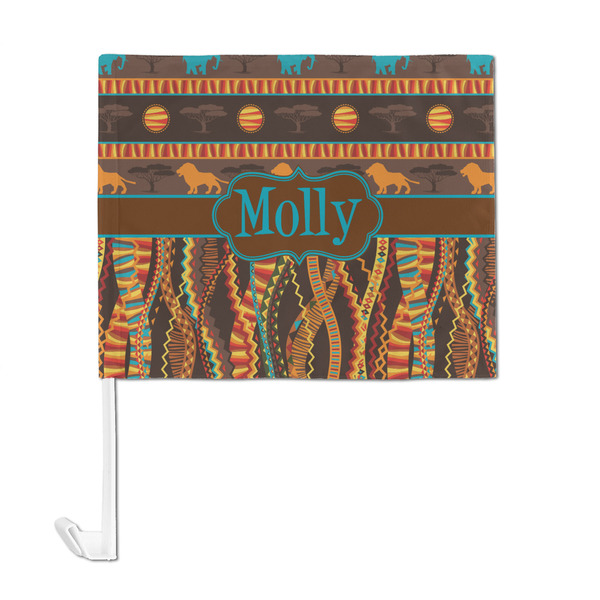 African Lions & Elephants Car Flag - Large - FRONT