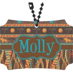 African Lions & Elephants Rear View Mirror Ornament (Personalized)